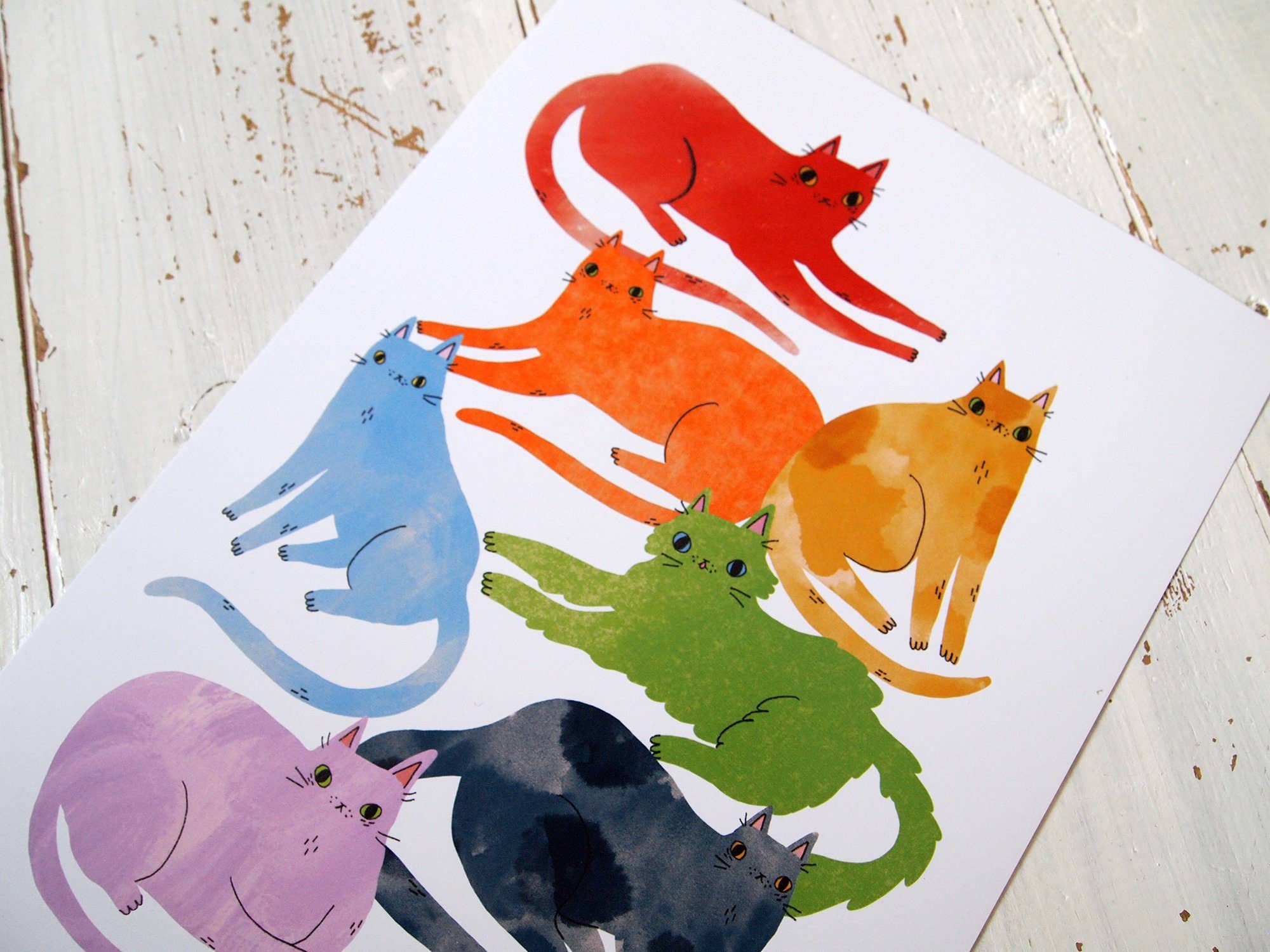 I LIKE CATS – wholesale Art print – Rainbow Cats Pride A4 Print4
