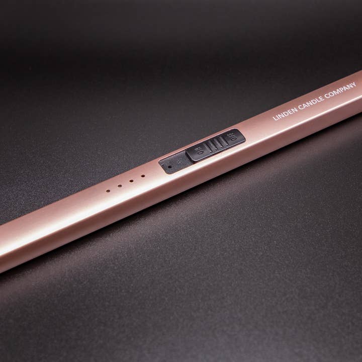 Linden Candle Company – wholesale Lighter – Rose Gold Electric Flameless Rechargeable Lighter5