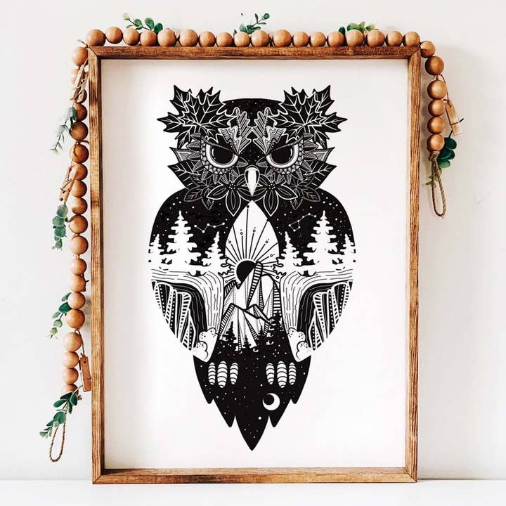 Owl Print for wholesale by Mountain Mornings