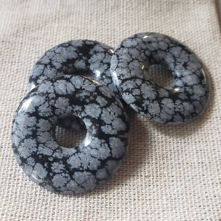 Silver Insanity - Wholesale Spiritual Stone/Crystal - 30mm Gemstone Donut7