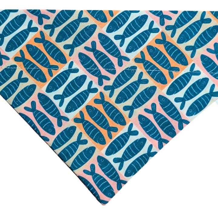 Sardine Grid Pet Bandana for wholesale by Mutty Mornings