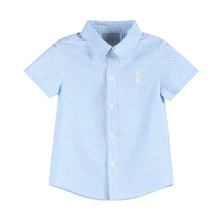 Camisa de Vestido de Conejo de Pascua de Cuadros Azules para venta al por mayor de Lil Cactus