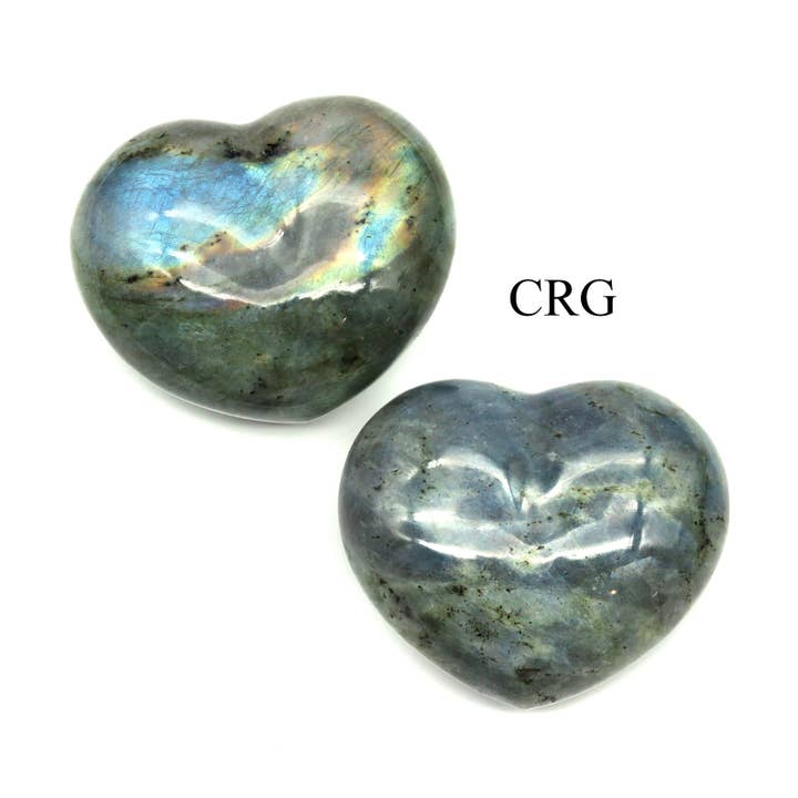 Madagascar Labradorite Puffy Heart Palm Size / High Flash for wholesale by Crystal River Gems LLC