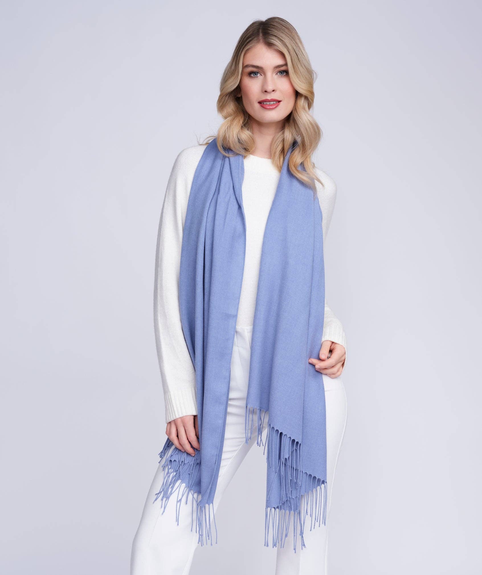 Pia Rossini Ltd - Wholesale Scarf - Women's - Pia Pashmina - Denim Blue