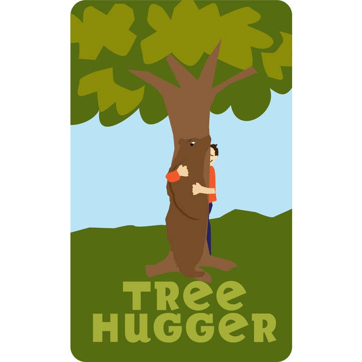 Adesivo de pára-choque bonito Tree Hugger por atacado de Glad Dog Cards