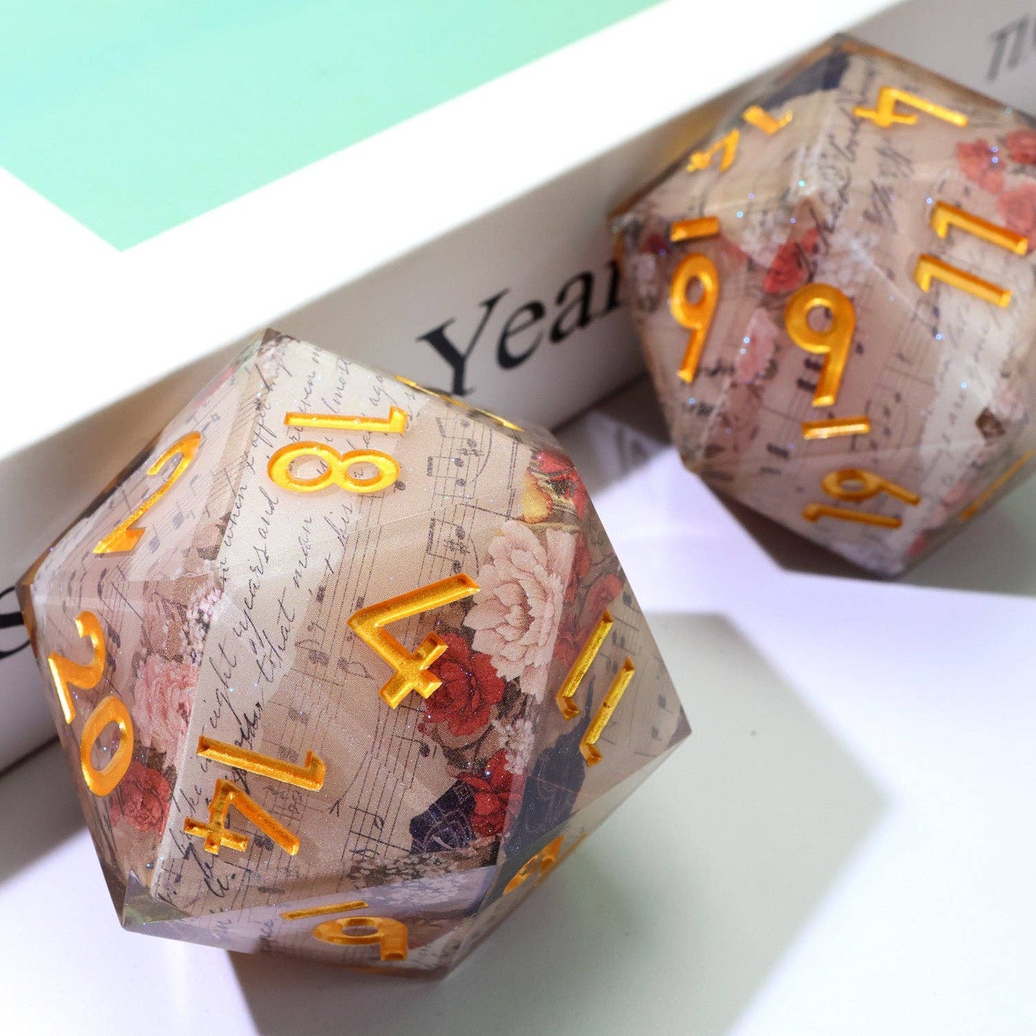 Tabletop Dominion Limited – wholesale Dice – Sonnet of Thorns | 33mm D20 | Oversized Art Core Dice2