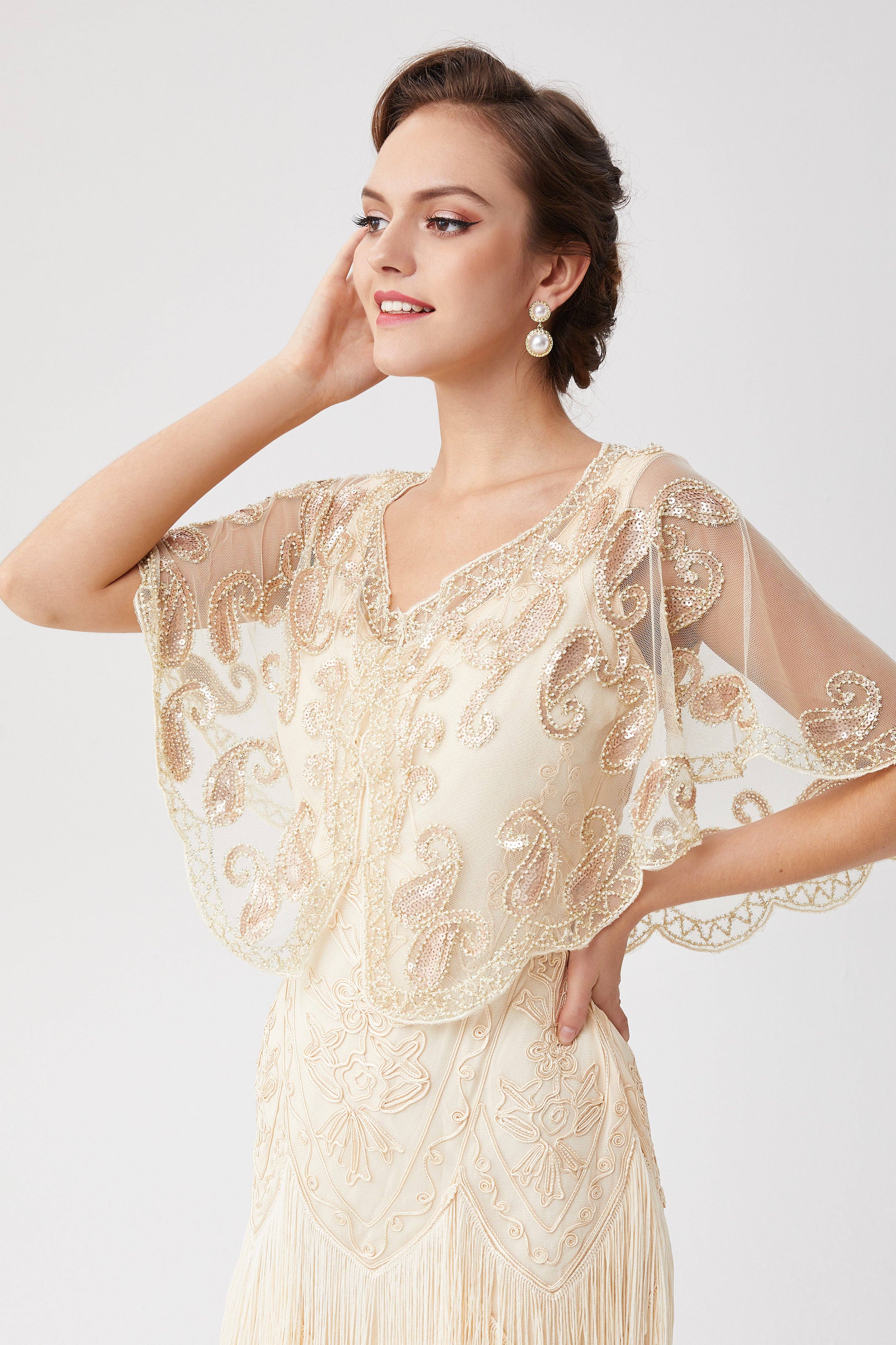 BABEYOND - Wholesale Wrap - Women's - 1920s Sequin Beaded Gatsby Shawl22