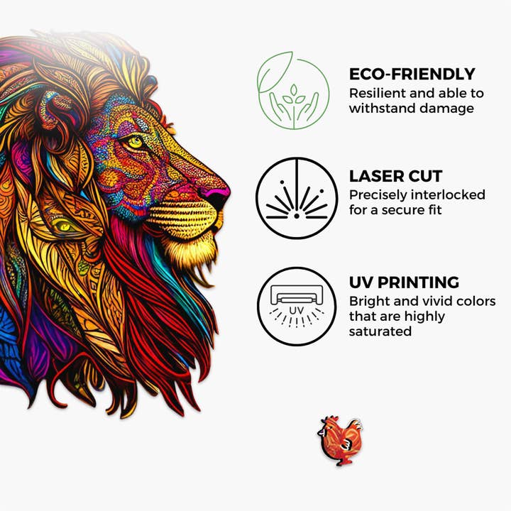Crafthub - Wholesale Puzzle - Adult - Majestic Lion Wooden Jigsaw Puzzle | Eco-Friendly2