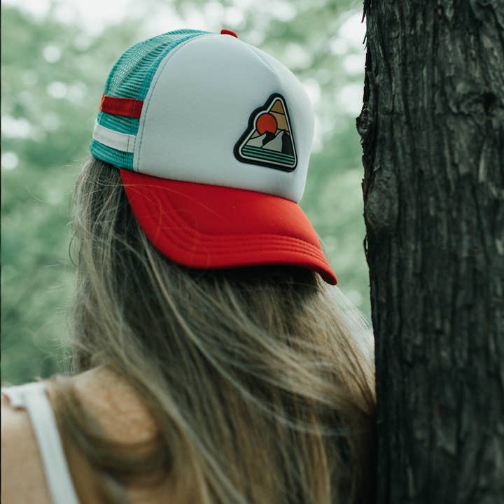 Vintage Mountain Red, White, and Blue Foam Hat for wholesale by Atomicchild