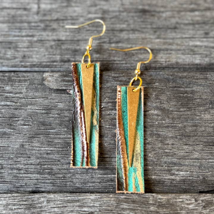 Spike Bars - Beachwood - Læder Øreringe for engroshandel hos Be Like Missy