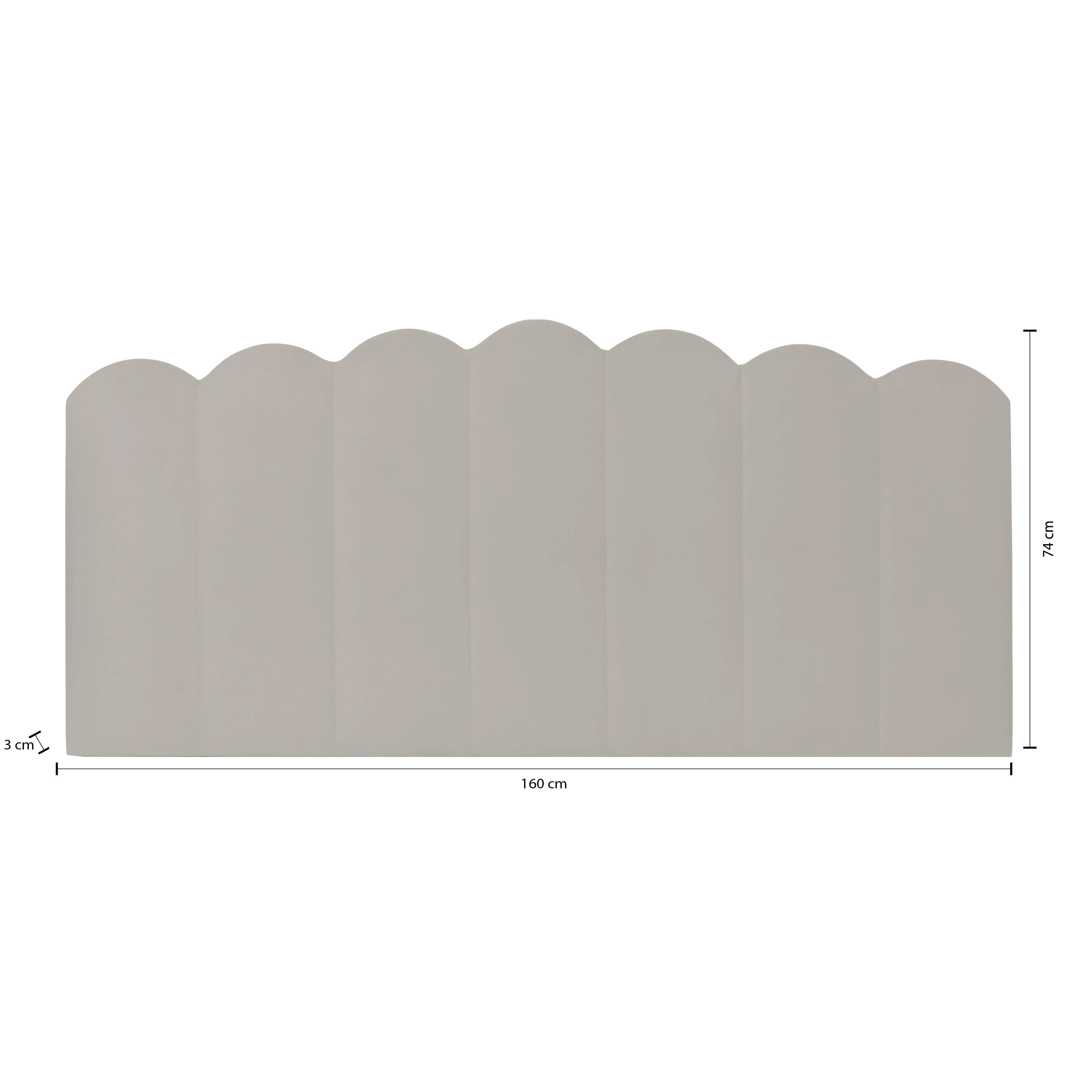 Really Nice Things - Wholesale Headboard - Upholstered headboard in gray velvet 160x74cm2