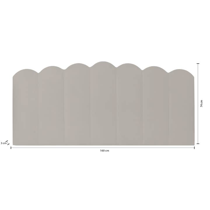 Really Nice Things - Wholesale Headboard - Upholstered headboard in gray velvet 160x74cm2