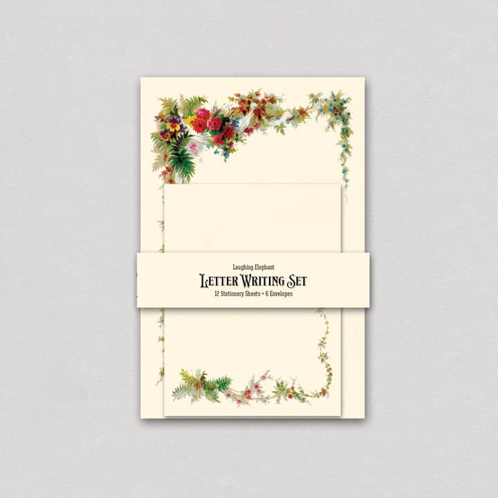 Laughing Elephant - Wholesale Stationery/Notecard Set - Flowers & Ferns - Letter Writing Set