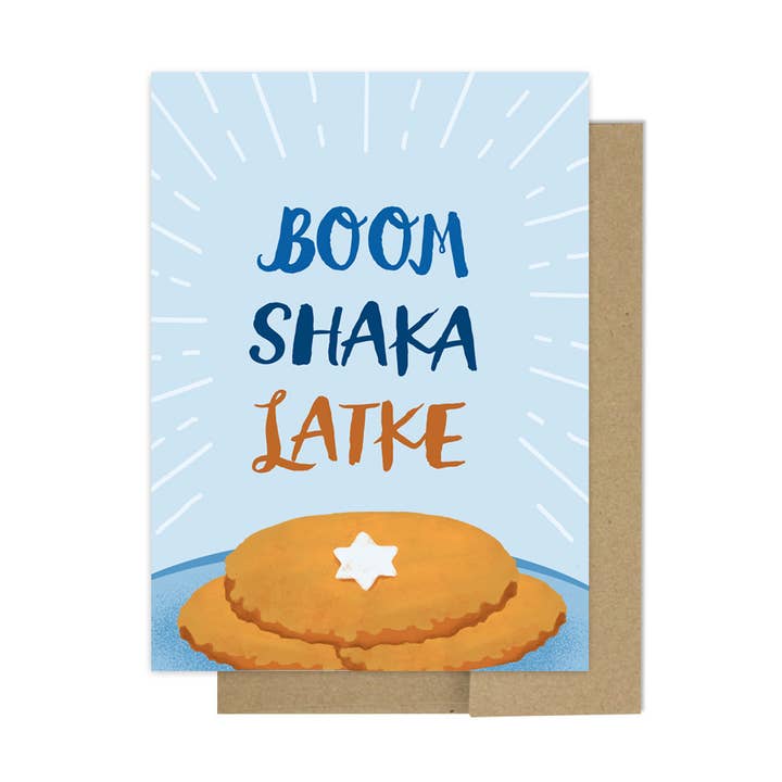 Lustige Hanukkah Latkes Grußkarte für den Großhandel von Dot&Jot