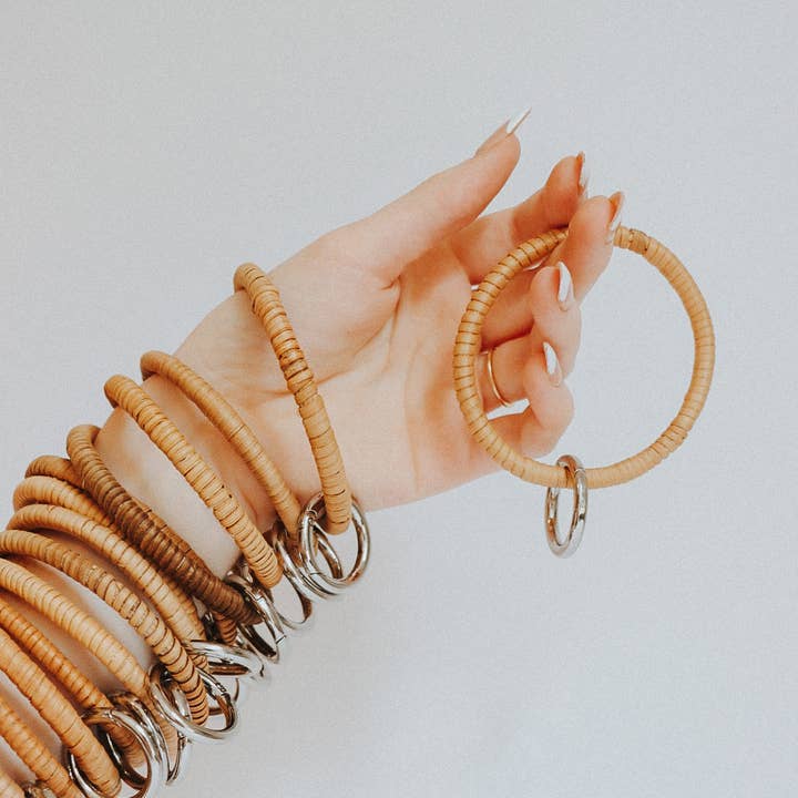 DayCrafter - Vendita all'ingrosso Bracciale portachiavi - Braccialetto portachiavi in rattan | Braccialetto da braccio Boho Keys