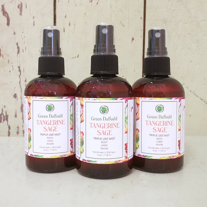 Tangerine Sage Room Mist - Triple-Use Spray for wholesale by Green Daffodil Bath & Body
