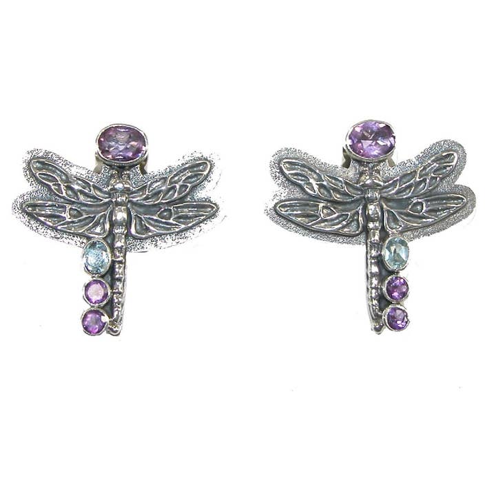 Kyanite Dragonfly Sterling Earring for wholesale by Amy Kahn Russell