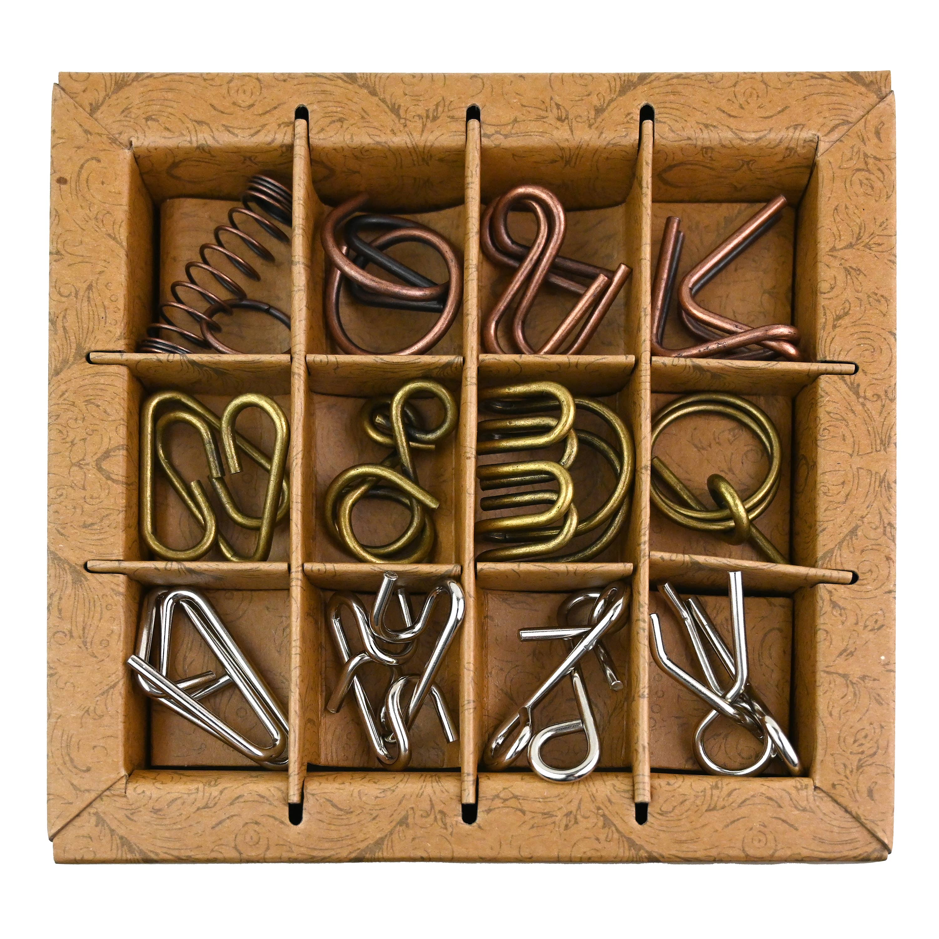 Project Genius - Vendita all'ingrosso Puzzle - Adulti - Set di puzzle True Genius in metallo antico da 12 pezzi3