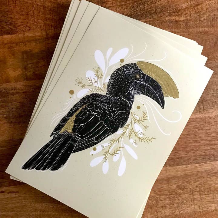 Poster di stampa artistica A3 - Bucero per la vendita all'ingrosso da parte di Nadie van Wijk - Ontwerp & Illustratie