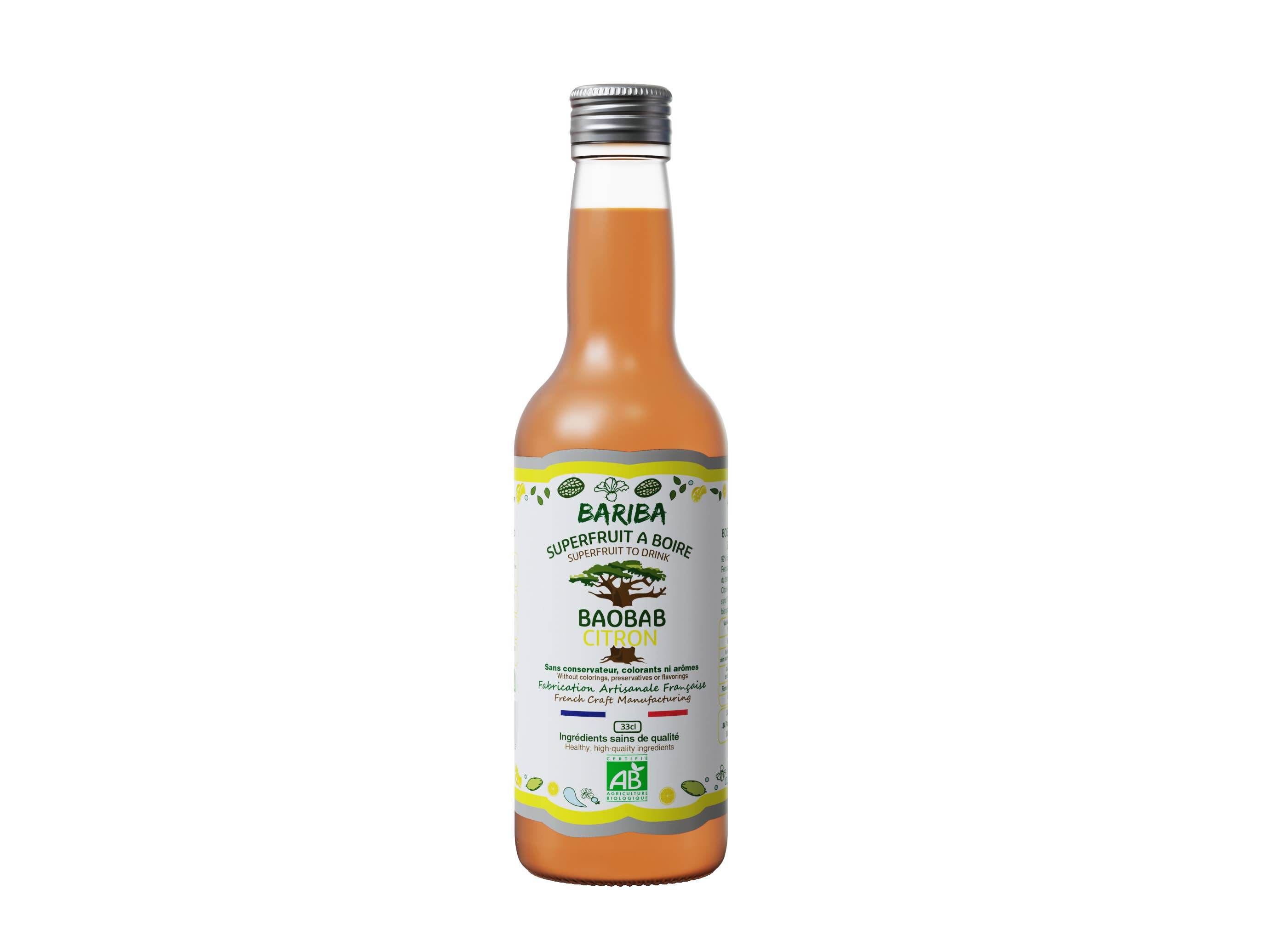 BARIBA - BOISSONS & COMPLEMENTS ALIMENTAIRES BIO - Wholesale Fruit Juice - NATURAL ORGANIC FRUIT JUICE BAOBAB LEMON 33CL CHR1