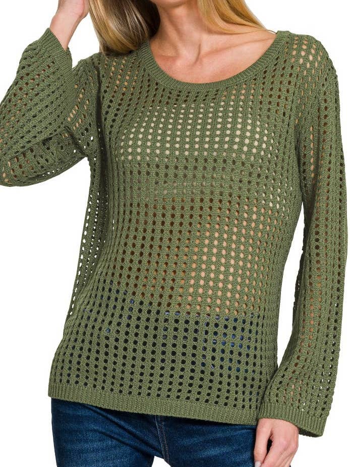 Maglione a maniche lunghe Hollow Out per la vendita all'ingrosso da parte di Vanilla Monkey