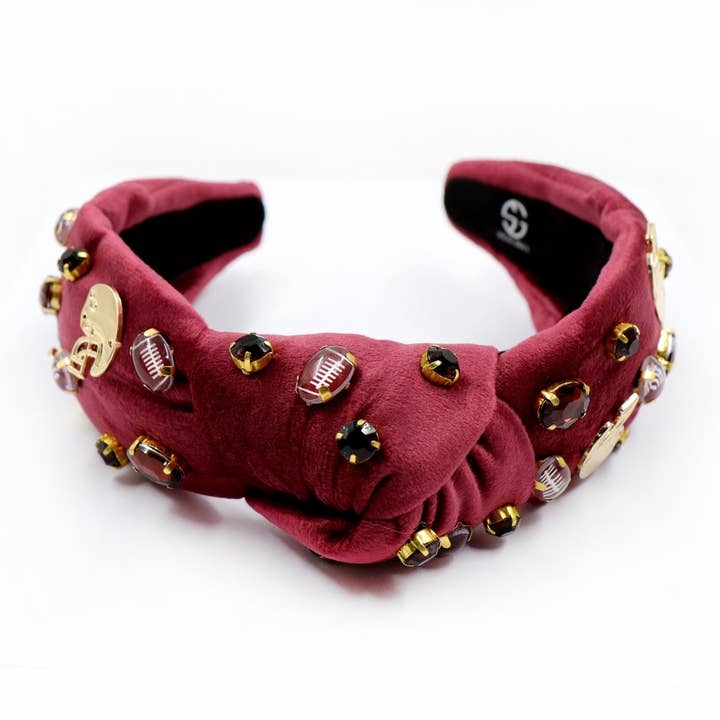 Bourgogne Game Day pannband - Fotboll Top Knot Kvinnans för wholesale av Social Grace & Company