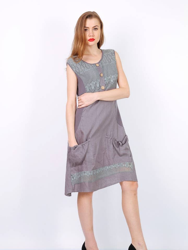 MACMAX HURRICANE abito corto tinta unita grigio scuro per la vendita all'ingrosso da parte di MACMAX