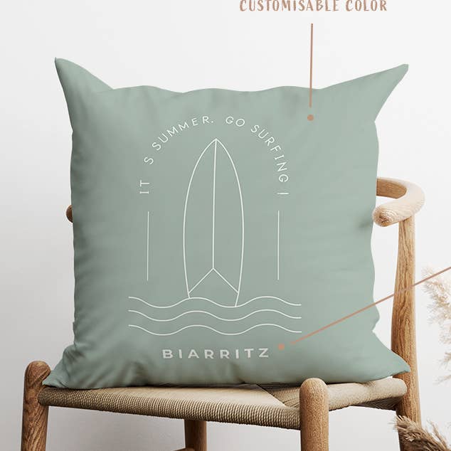 Coast and Valley - Wholesale Throw/Decorative Pillow - Customizable Surf cushion 40x40cm Polyester - Go Surfing8