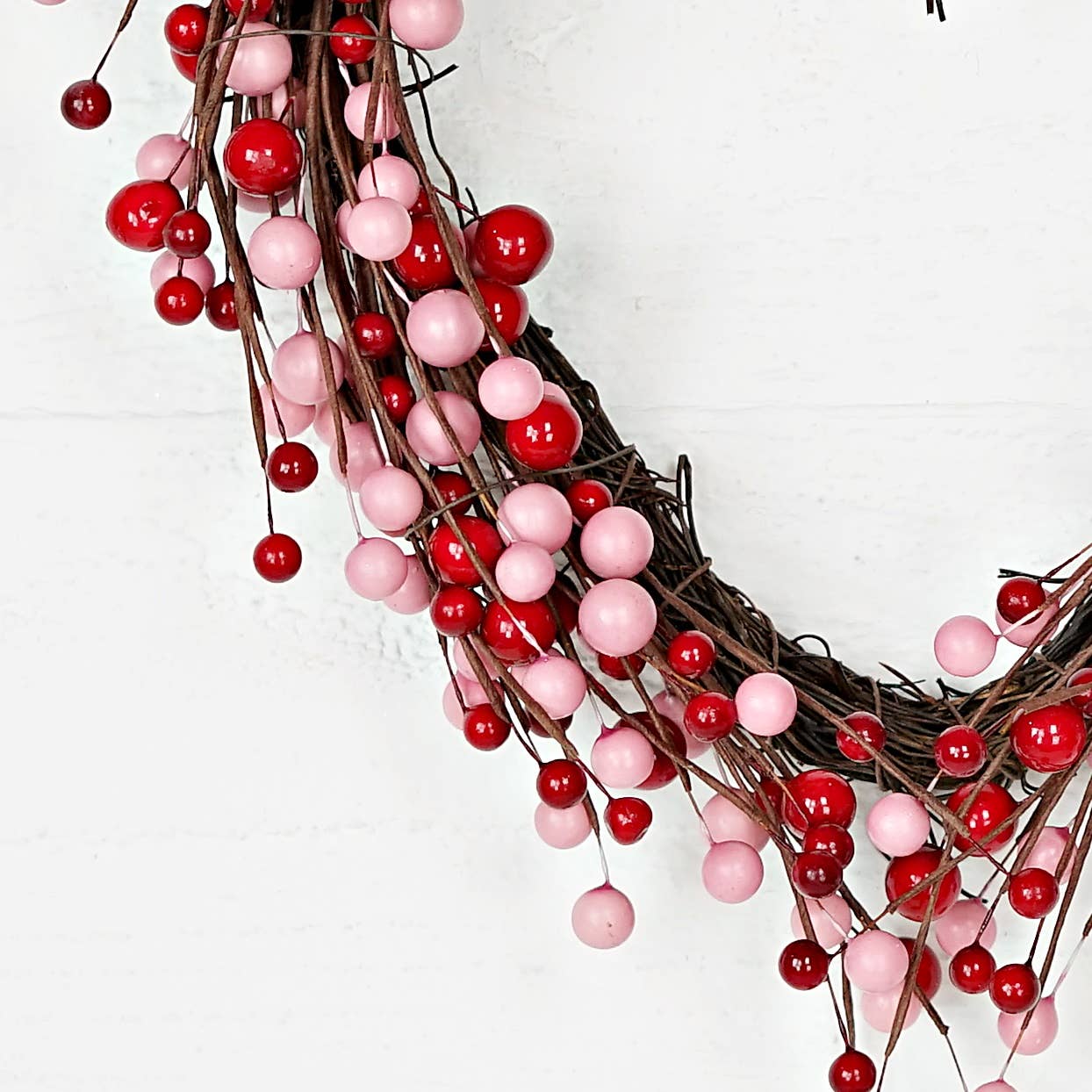 Impressive Enterprises, Inc. - Wholesale Wreath - 31240-12inWx14inL Twig Heart-Red and Pink Berry3