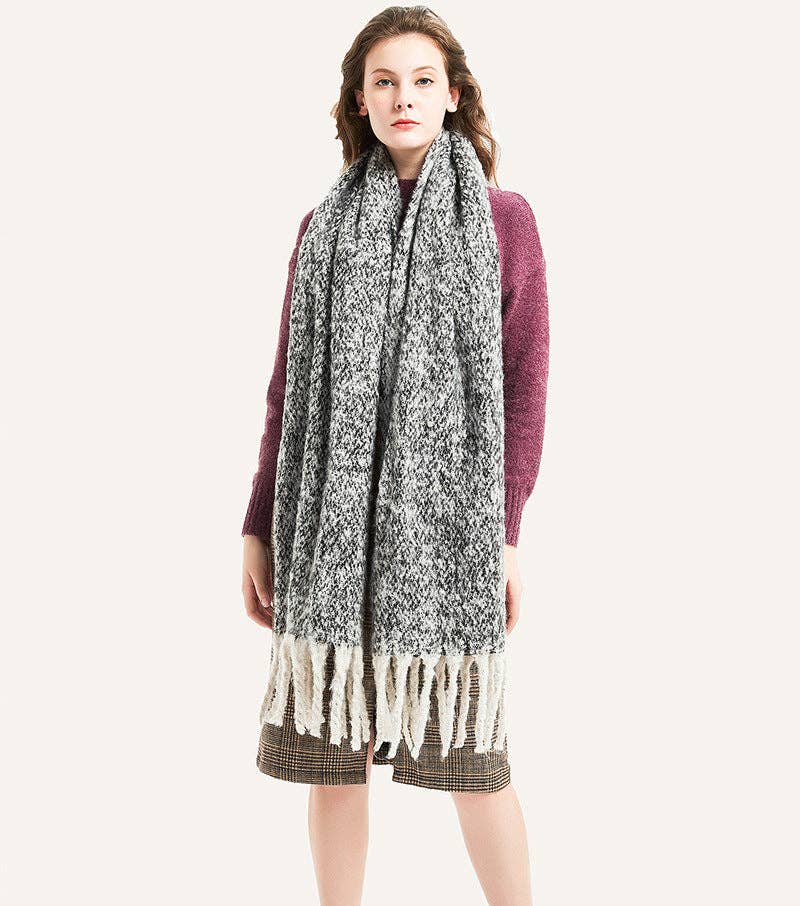 Dipped Shop - Wholesale Scarf - Women's - Solid Color Simple Tessel Scrves DPKS122020