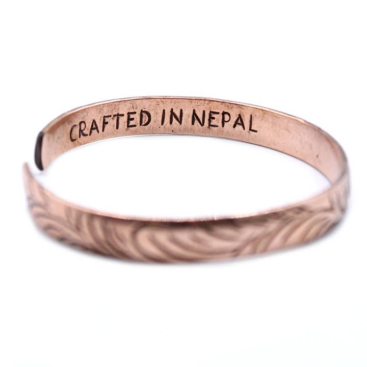Ancient Wisdom - Wholesale Cuff Bracelet - Copper Tibetan Bracelet - Slim Tribal Swirls1