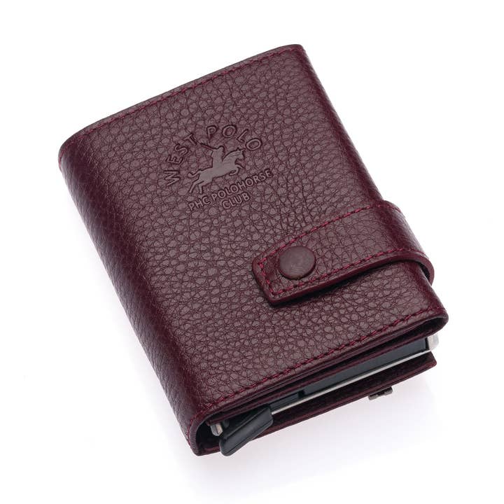 Westpolo Genuine Leather Unisex Wallet - Claret Red for wholesale by WESTPOLO