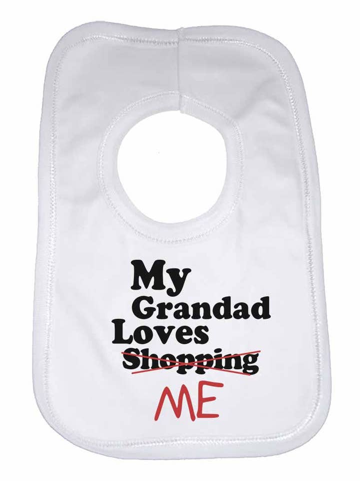 My Grandad Loves Me not Shopping - Baby Bibs for wholesale by Little Ratbag