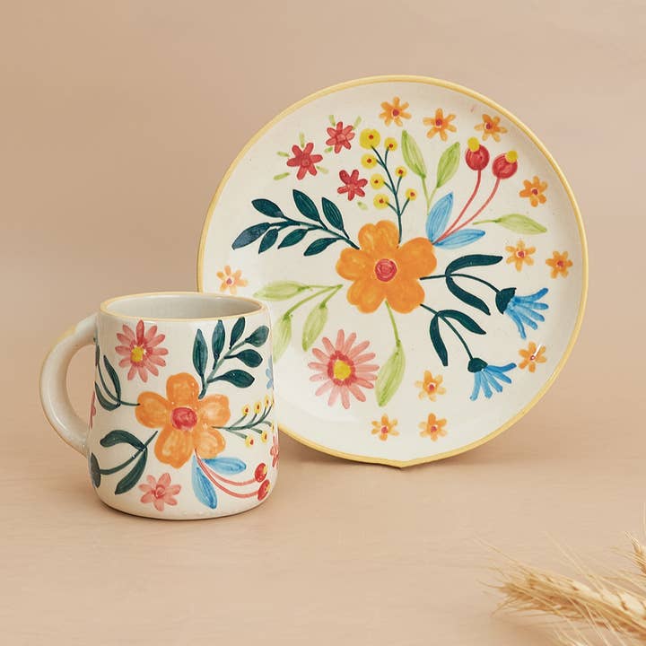 Casa Amarosa - Wholesale Coffee Mug - Floral Extravaganza Coffee Mug- Multi , 3.5 X 2.5 Inches