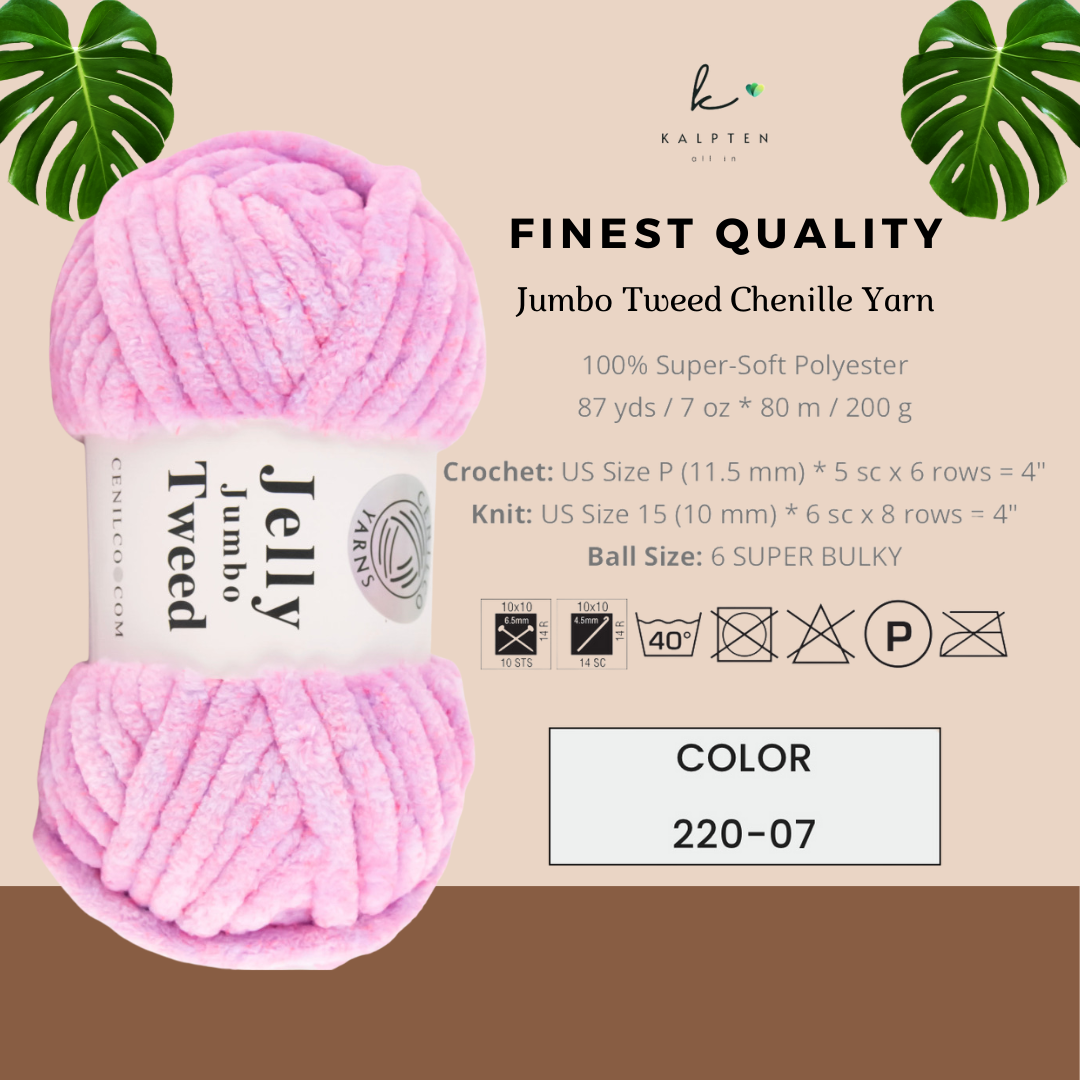 Kalpten LLC - Wholesale Yarn - Super Bulky Jumbo Chenille Tweed Yarn|Finest Quality1