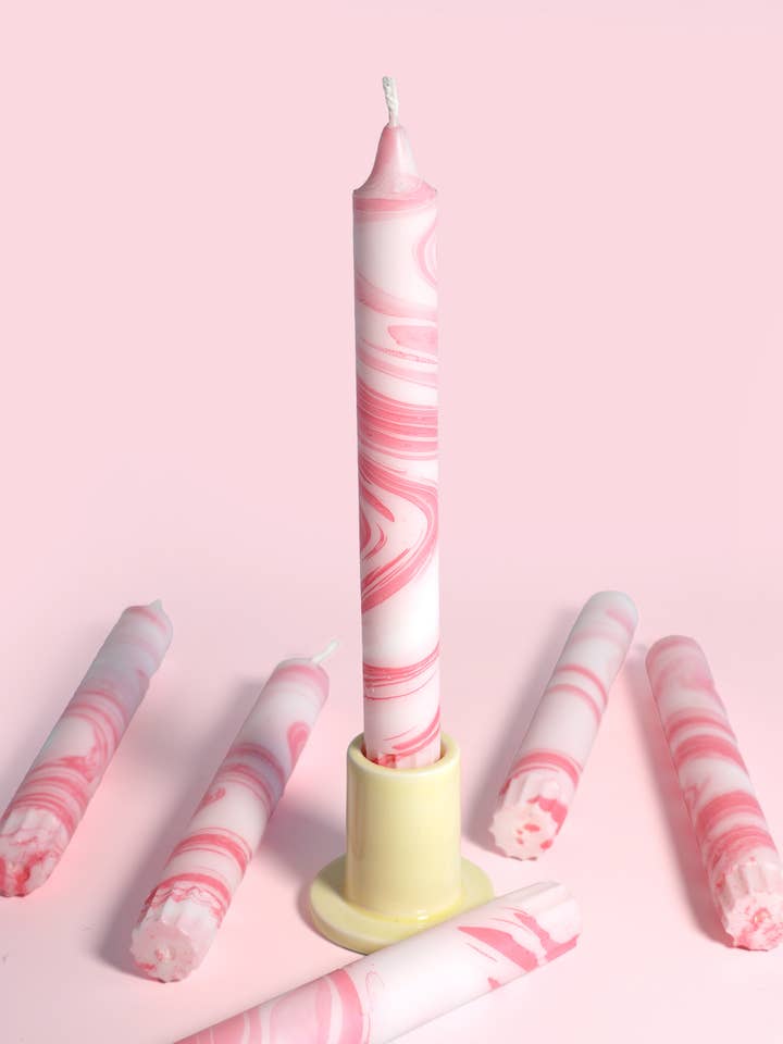 White Pink Candles Marble for wholesale by VelaVoo