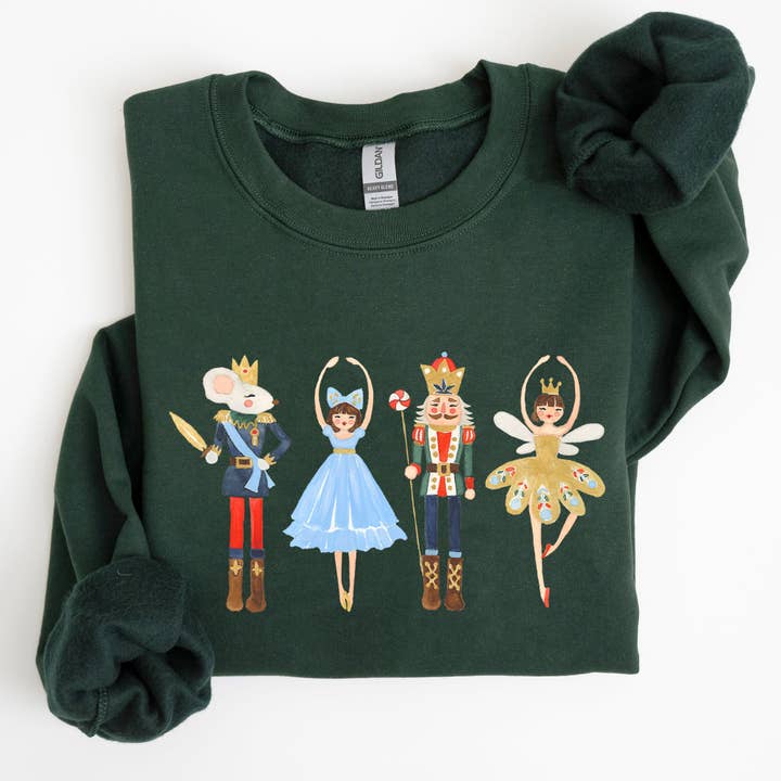 Refinery Number One LLC – wholesale Sweatshirt med tryck - Dam – Nötknäpparen, jul, sockerplommonfe, baletttröja