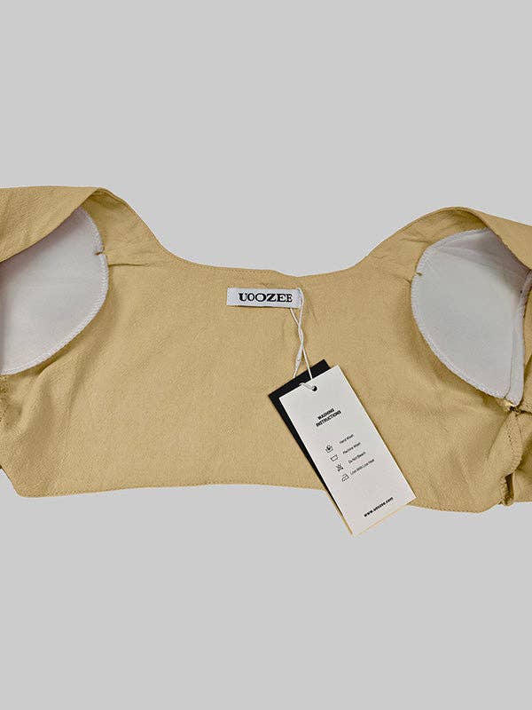 kycozy - Venta al por mayor Conjuntos de top y pantalón (NO para estar en casa) - Mujer - Conjunto de dos piezas: Top exterior sin cuello con mangas largas abotonado + Mono de pierna ancha con cinturón.16
