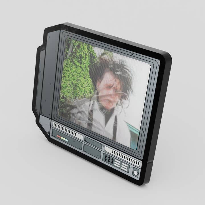 GoopyGoblins - Wholesale Lapel Pin/Button - 2.5" Lenticular Edward Scissorhands CRTV Enamel Pin2