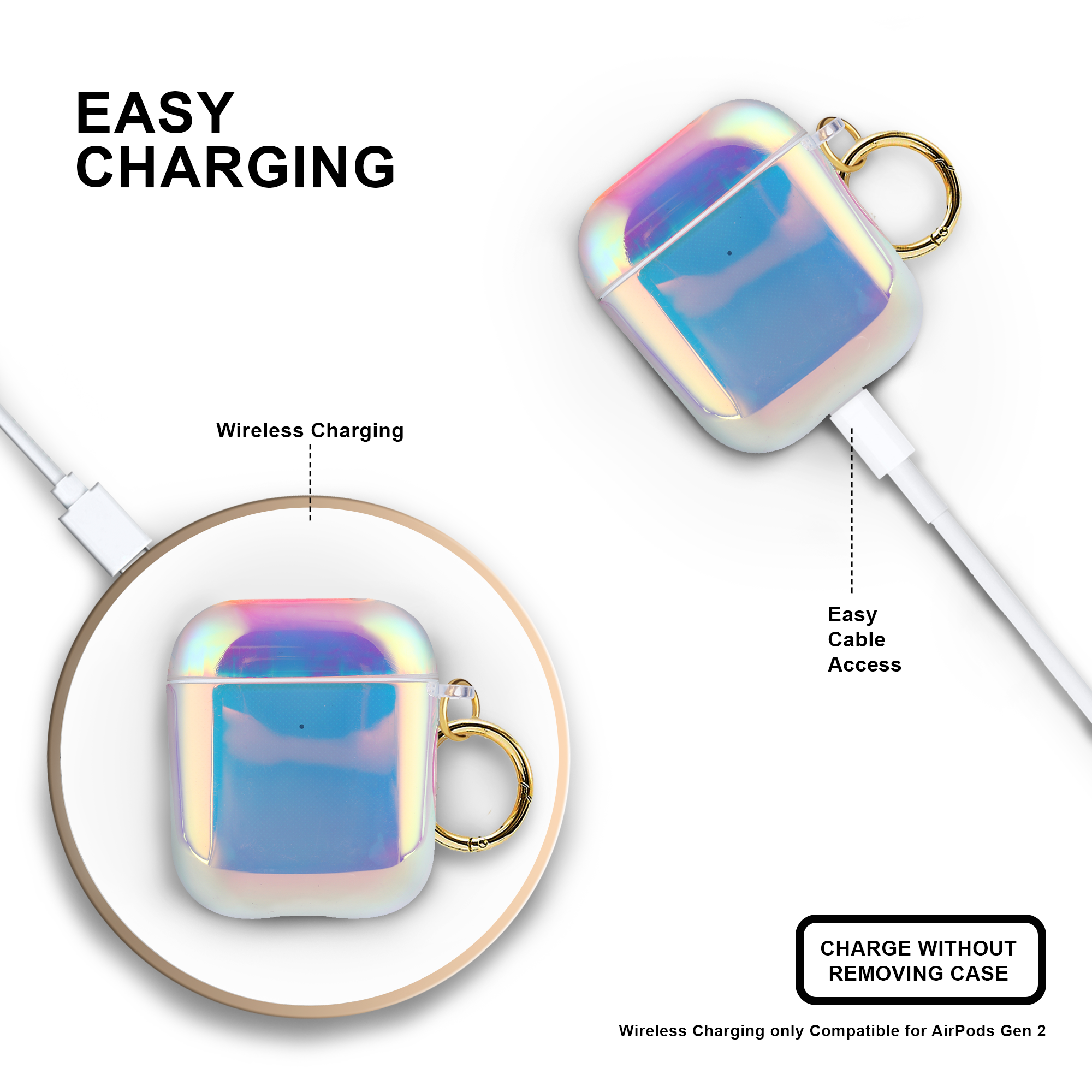 Wholesale AirPods Case Aura (Pure Holographic) for your store