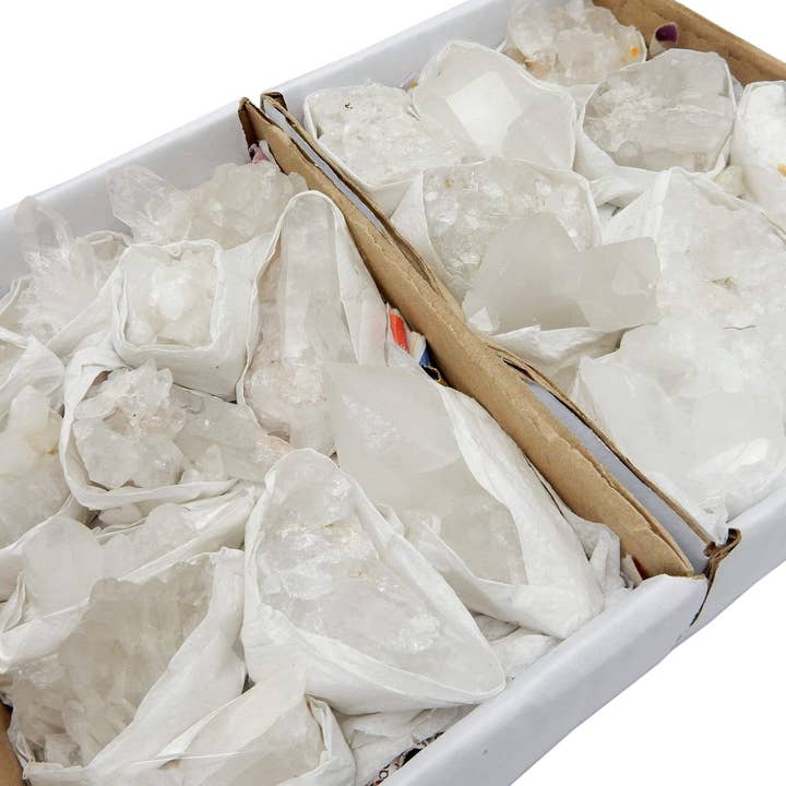 Rock Paradise - Wholesale Spiritual Stone/Crystal - Crystal Quartz Cluster Flat Box - S126TS
