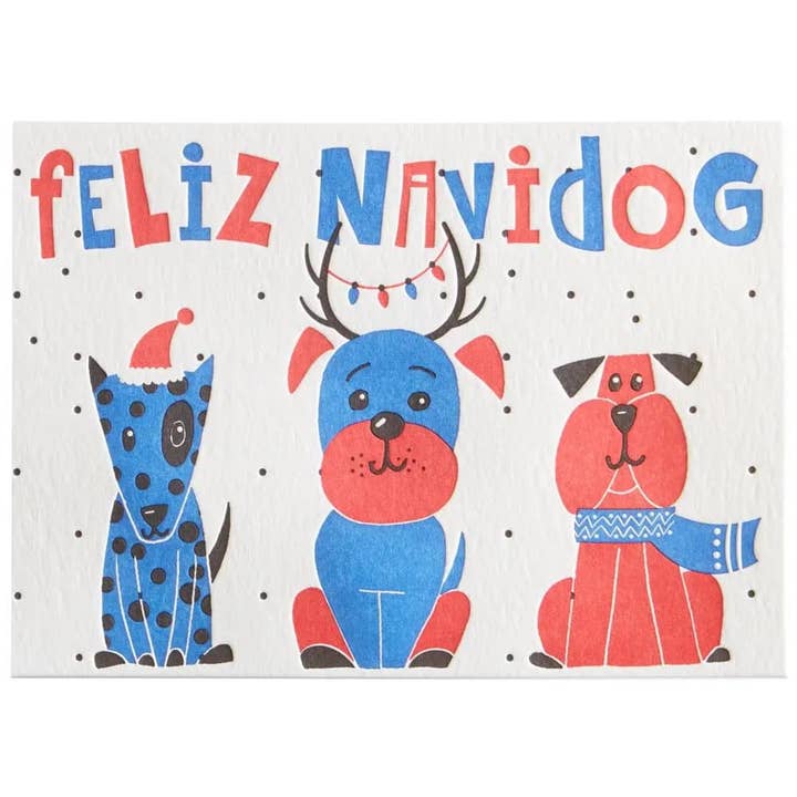 NIQUEA.D - Wholesale Christmas Card - Feliz Navidog Single Christmas Card1