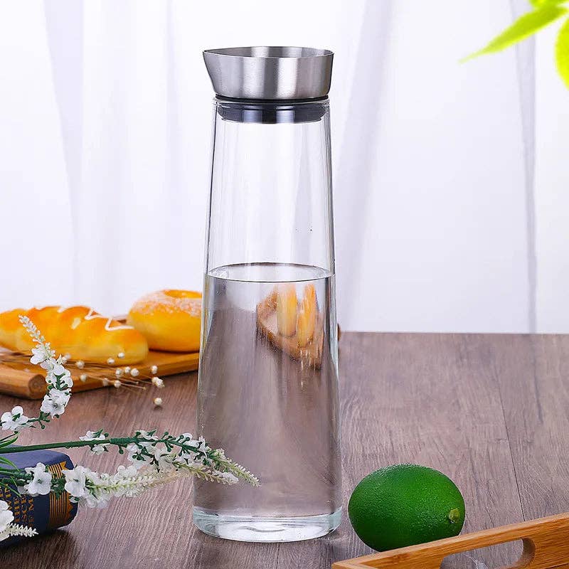 Kiyo Home - Wholesale Pitcher - Glass Pitcher | Glass Jug with Lid | Water Carafe with Lid2