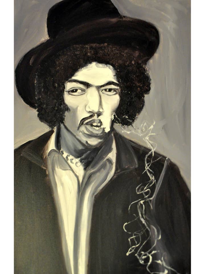 Jimi Hendrix B&W Print for wholesale by Third Wolf Designs