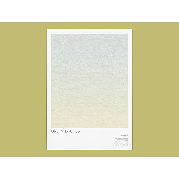 Affiche de scénario « fille, interruption », décoration murale minimaliste pour la vente par Fade Out Prints