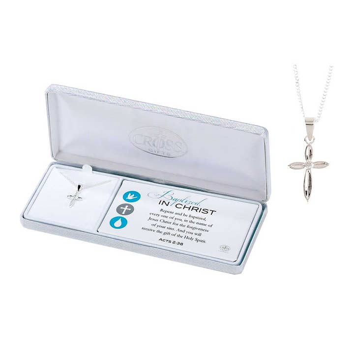 Baptized In Christ Ladies Cross Necklace for wholesale by Dicksons
