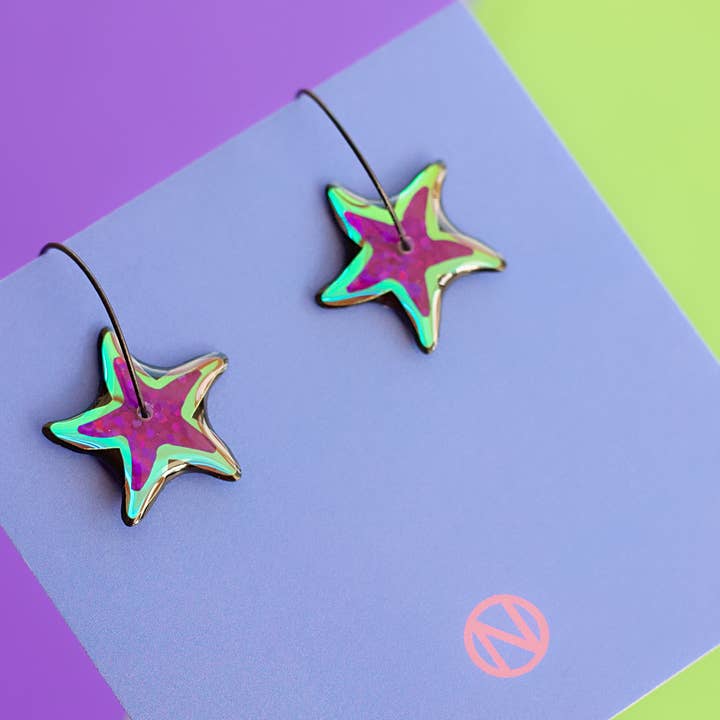 Seestern-Anhänger-Ohrringe - Handgefertigt auf Bestellung für den Großhandel von Naoi