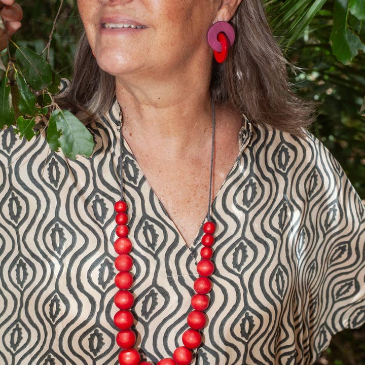 Bijondo - Vente Collier de perles - Collier ajustable en bois Rio3