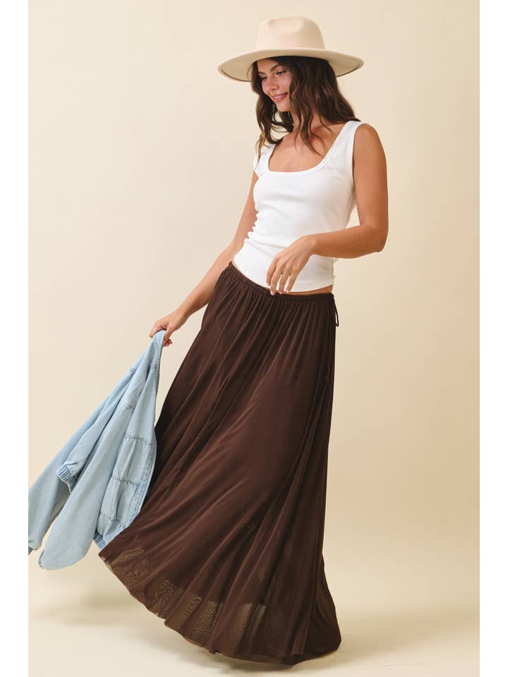 AEMI + CO - Wholesale Skirt - Women's - 7185GK Flowy Mesh Maxi Skirt15