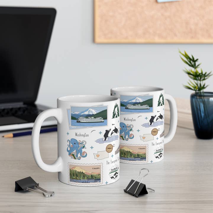 15oz ceramic mug with any city landmarks for wholesale by Smallcity Gifts